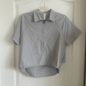 Lululemon Lab grey zipper cropped polo shirt 8